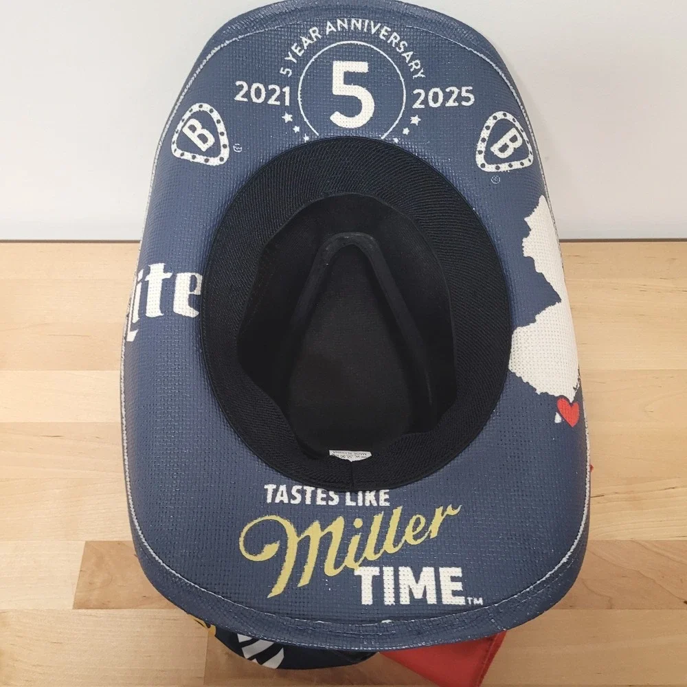 Miller Lite Cowboy Hat OSFM Blue Barefoot Country Music Fest 5th Anniversary